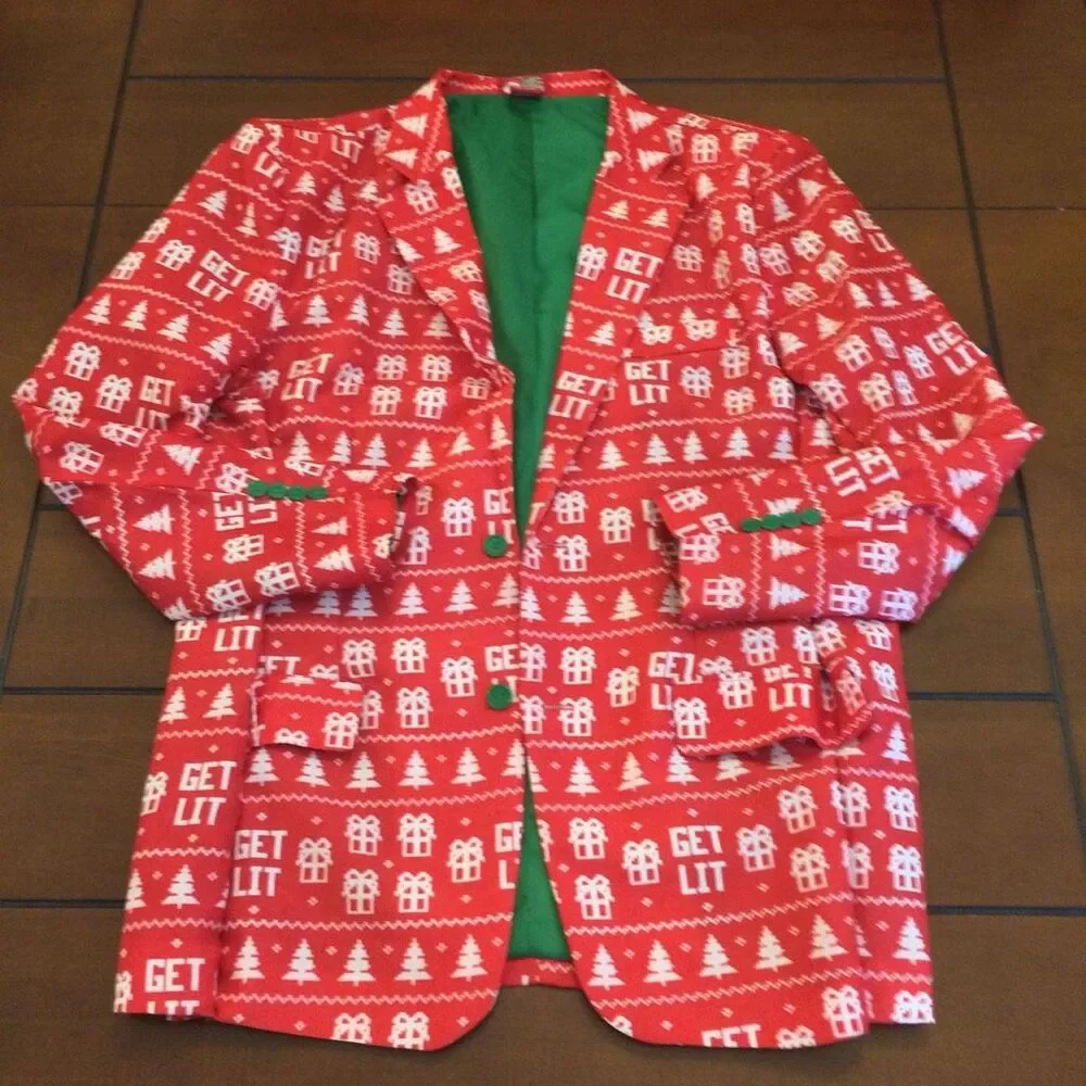 Ugly Christmas suit jacket men’s xl red